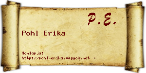 Pohl Erika névjegykártya